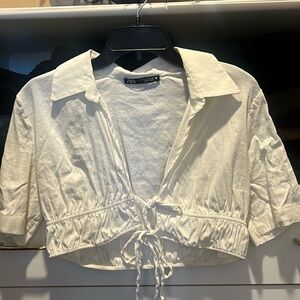 Zara front tie crop top